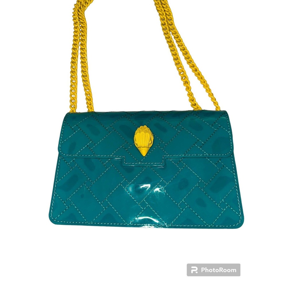 Kurt Geiger London Medium Kensington Transparent Teal Convertible Crossbody Bag